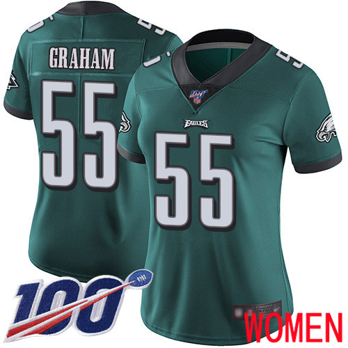 Women Philadelphia Eagles #55 Brandon Graham Midnight Green Team Color Vapor Untouchable NFL Jersey 1